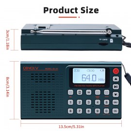 A full-band MP3 wireless connection music radio, 2000mAh high-capacity battery, ultra-long standby, TYPE-C interface charging/AUX input/3.5mm headphone interface, you can display the lyrics (TF card with lyrics files to display) friends and family, send parents, Lyric Display, Portable Audio, Modern Radio, Handheld Player, Durable Build, Typec Charging, Large Capacity Battery, Wireless Receiver, Listening, Music Lovers