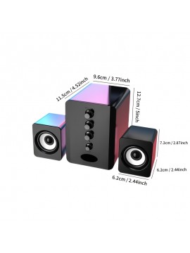 2.1 Channel Combo Speaker System with Subwoofer - USB Powered, Stereo Sound for PC, Laptop, Game Console, TV, and More - Ideal for Home Entertainment, Gaming, and Outdoor Activities, Entertainment System|Modern Speaker Design|Durable Build Quality, 2.1 Channel Sound
