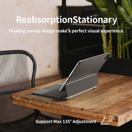 Only Tablet Case With Keyboard For Ipad, Magic Keyboard With Real-time Power Display, Multi-Touch Trackpad, Backlit Wireless Keyboard-US English-gray, White