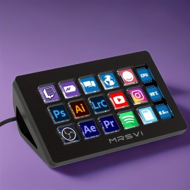 Upgrade 15-Key Programmable Macro Pad - One-Click Control for OBS Studio, Twitch & YouTube Streaming, Video Editing ( Premiere Pro, DaVinci Resolve), Stock Trading & PC/Mac Shortcuts - Mechanical Keyboard with OLED Display & Knob, USB-Powered, No Battery Needed, Compact Design for Efficient Work, Streaming Accessory, Modern Aesthetic, Durable Construction, Keyboard And Mouse Set, Mechanical Keyboard, Gaming Keyboard