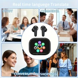 Ai Translator Earbuds Smart Touch Screen Translator Earphone 144 Languages Translator EarbudsTravel Abroad Easy Conversation Translating Earbuds International Conversation Multilingual Translator Lightweight Earphones Modern Translator Christmas gift