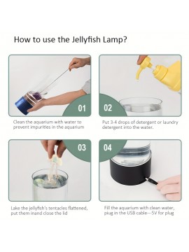 1pc USB plug battery (without battery) use 3D dynamic jellyfish lights, 7 colors variable atmosphere lights, desktop decorative lights for home, office, bedroom, aquarium simulation decorative lights, holiday gifts, perfect gifts for teenagers., Bedroom Ambiance, Aquarium Decoration, Dynamic Lighting, Simulation Lights, Portable Lights, Energyefficient Lighting, Ambient Lighting, Decorative Night Light, Gift Ideas, Aquarium Enthusiasts