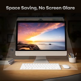 USB-Powered LED Computer Screen Light with Adjustable Color Temperature & Dimmable Brightness - 3 Levels, Touch Buttons for Desk/Office/Home, No Screen Glare, USB Cue Included, Home Lighting, Modern Lighting, Sleek Design, Adjustable Brightness, Home Users