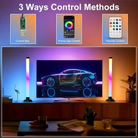 An intelligent lamp, LED desktop ambient light pickup microphone with app control and remote control featuring music synchronization function, USB-powered voice-activated rhythm lights for parties, PC gaming room modern style mood lighting set
