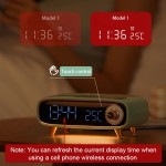 Retro Desktop Wireless Speaker, 15W with Charging Function, Clock Alarm & Temperature Display, Ambient Light - Multi-Functional Creative Design for Bedside/Office Use or as a Gift, Home Decor Gadget, Bedside Speaker, Stylish Decor, Vintage Aesthetic, Sleek Material, Compact Build, Multifunctional Device, Office Workers, Home Users