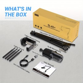 [FDUCE SL40+ Microphone] FDUCE SL40+ Microphone: USB/XLR Dual Connection, Digital/Analog Voice Isolation, Audio Balancing, Silence Function, 96 kHz/24 Bit Support. Plug and Play, Compatible with Computers