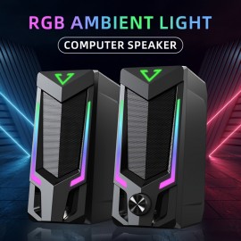 Computer Speakers, Desktop Computer Speakers, Laptop Computer Speakers, Desktop Stereo Speakers, Wired Connection, USB Powered, With LED Ambient Light, Suitable For Devices With 3.5mm Audio Interface, Such As Computers, Tablets, Laptops, Game Consoles, MP3/MP4 Players