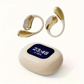 ANC TWS Earbuds with Full Touch Screen LCD over the ear Wireless Headphones for Gaming LED Battery Indicator, HiFi Stereo, low latency, Touch Control, Sports Travel with Full Color Touch Screen, Earbud Wireless