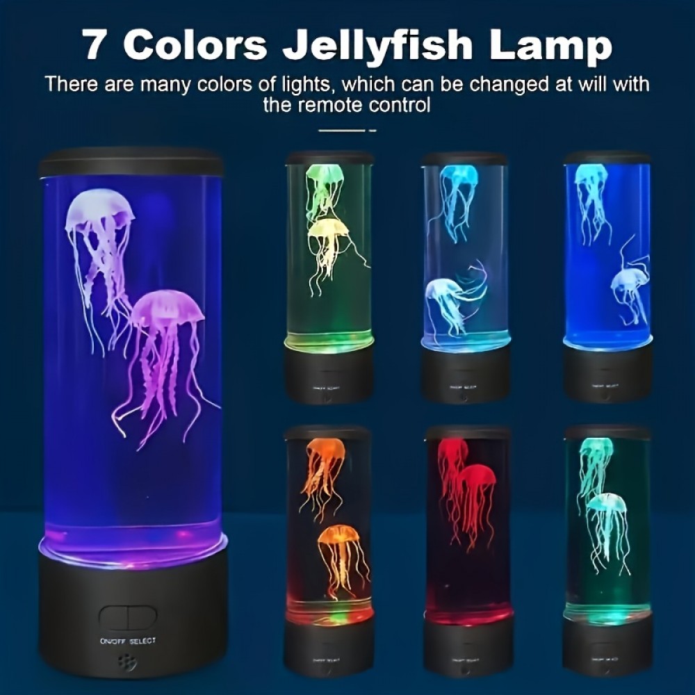 1pc of 2 color-changing jellyfish lamps, choose any style. Aquarium marine night lights, multi-color color-changing environment night lights suitable for living rooms, family bedrooms, desktop decorations, holiday gifts, best gifts for Halloween and Christmas. USB interface, USB lamp lighting fixtures, computer accessory peripheral devices.