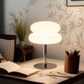 Creative USB Lamp Light | LED Atmosphere Table Lamp | Hamburger Night Light | USB Powered | White Orange Available | Three Color Adjustable Light | Cold Light Warm Light Neutral Light, Decorative Lighting | Modern Minimalist Design | Durable Plastic